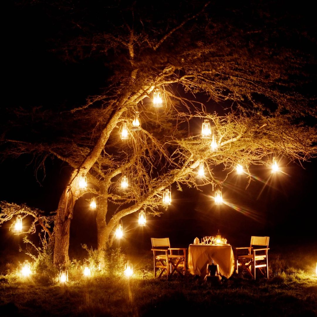 Bush dinner Karen Blixen Camp Bush Dinner