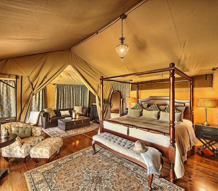 Elewana Sand River camp tent view