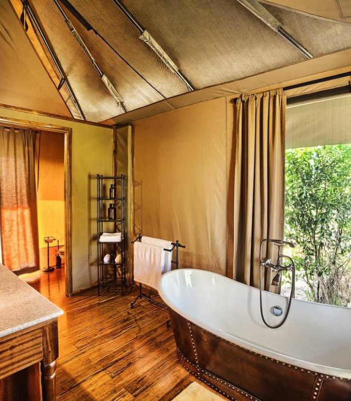 Elewana Sand River camp tent bathroom